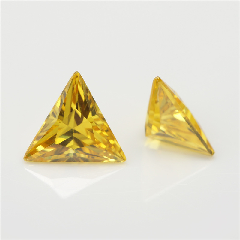 5A Yellow Manufacturing Borong Triangle Cubic Zirconia untuk Barang Kemas