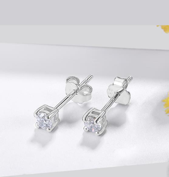 925 Sterling Silver 5A Cubic Zirconia Anting-Anting Barang Kemas Wanita Hadiah Krismas