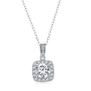 Kalung Moissanite 14K Platinum Bersalut Perak 925 Sterling Cantik Rekaan Cantik