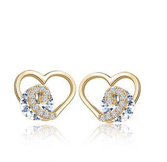 Anting-anting Comel Wanita Bersalut Perak 925 Sterling Waves in The Heart