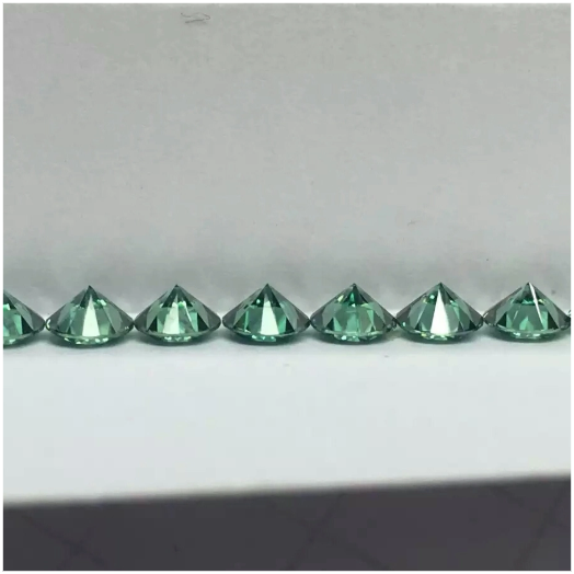 11.0-12.0mm Hijau Kualiti Tinggi DEF Round Brilliant Cut Moissanite untuk Membuat Barang Kemas