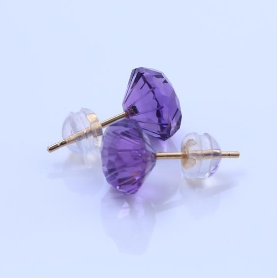 Anting-anting Amethyst Minimalis 925 Sterling Silver Plated Fashion Subang