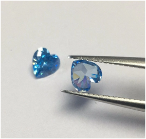 Potongan Hati Moissanite Warna Biru VVS Moissanite Loose Diamond Synthetic Gemstone Borong