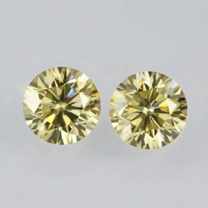 8.0-9.0mm Kuning Berkualiti Tinggi DEF Round Brilliant Cut Moissanite untuk Pembuatan Barang Kemas