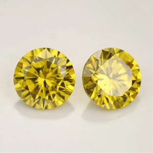 7.0-8.0mm Kuning Berkualiti Tinggi DEF Round Brilliant Cut Moissanite untuk Pembuatan Barang Kemas