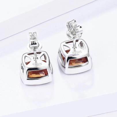 Anting-anting Kopi Square Lovely 925 Sterling Silver Gold Plated Subang