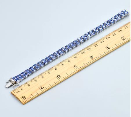 Gelang Barang Kemas Perak Sterling Tanzanite Perhiasan Cantik Gaya Mewah