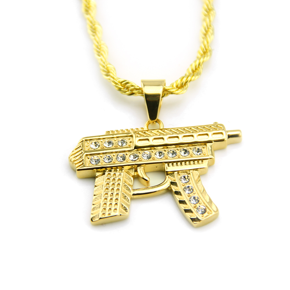 Loket Kalung Pistol Kecil Hip Hop