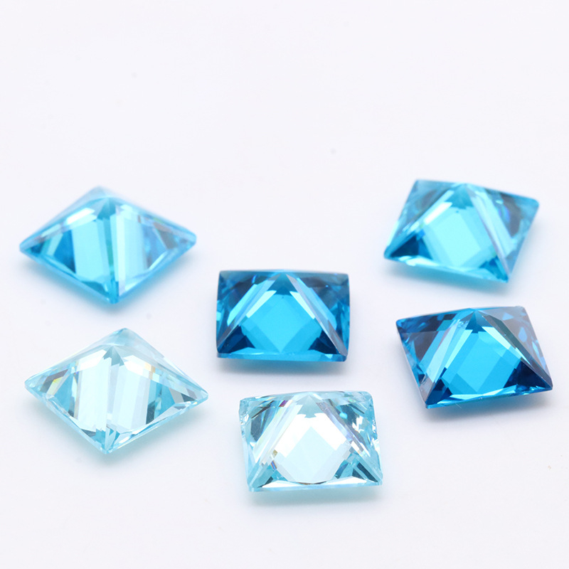 Kilang Borong 3EX Blue VVS Princess Cubic Zirconia