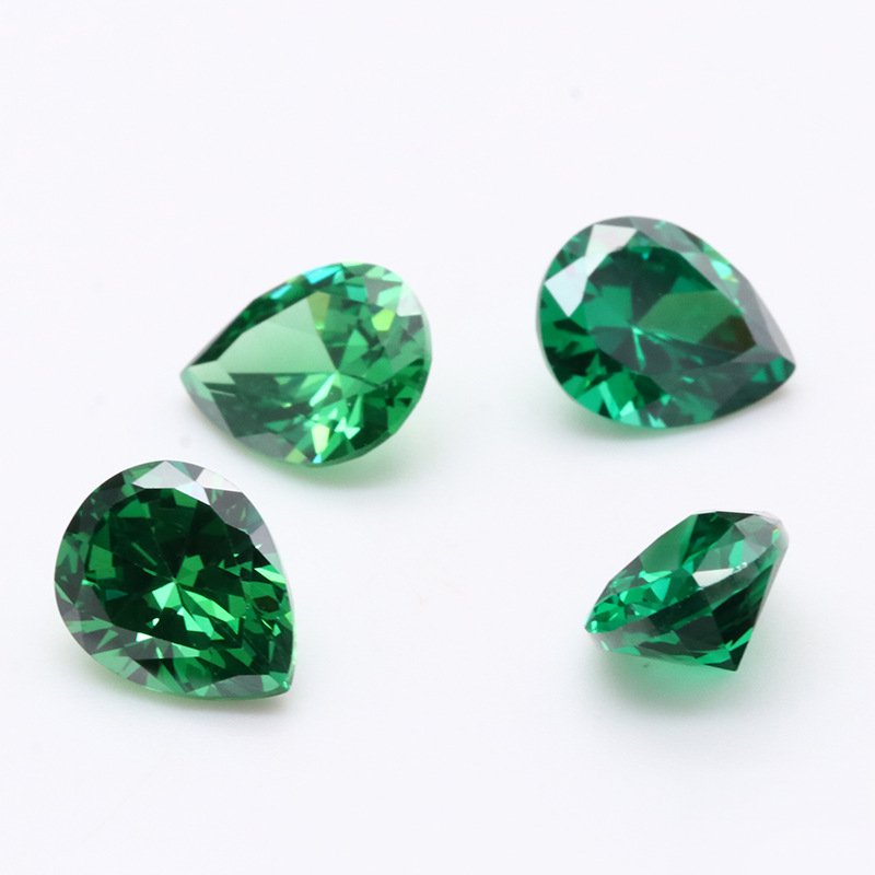 Berkualiti Tinggi 3A Green Pear Berbentuk VVS Cubic Zirconia