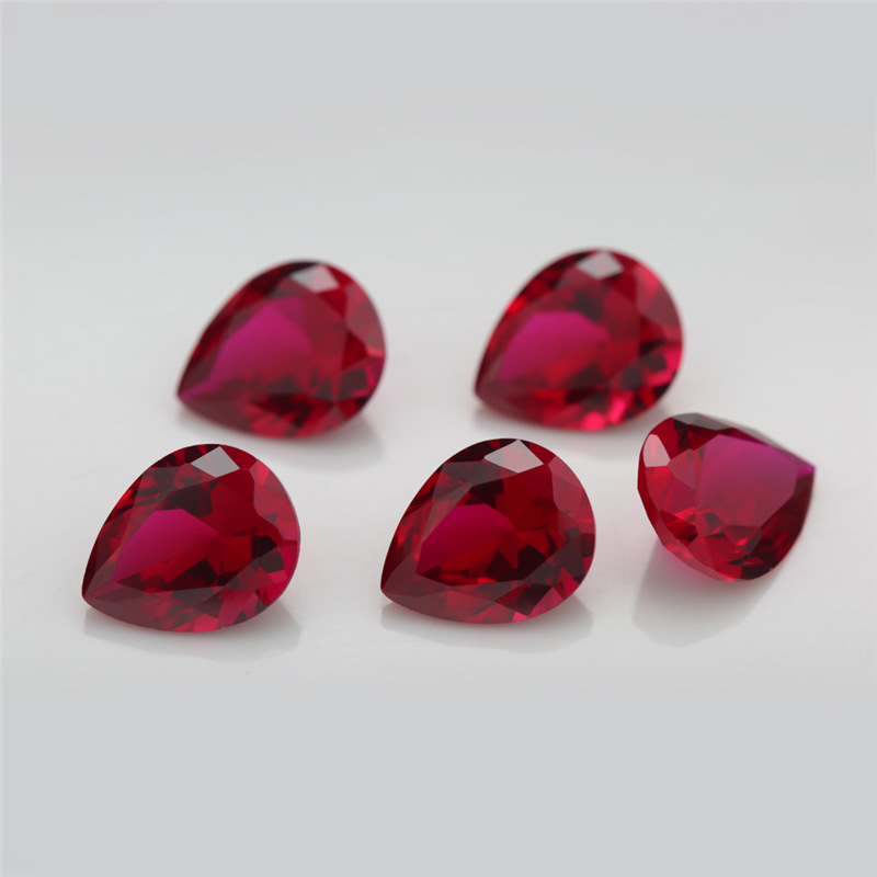 8# Pear Red Corundum Ratnapura Gem Borong Cincin Muka Batu Utama