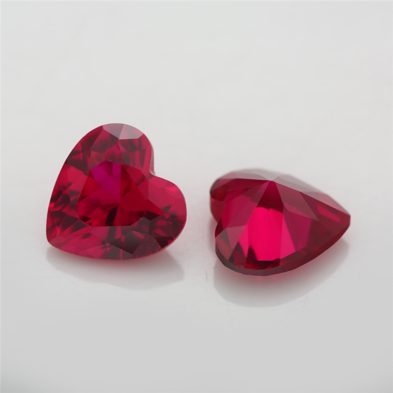 7# Heart Red Corundum Tiruan Ruby Synthetic Corundum Borong