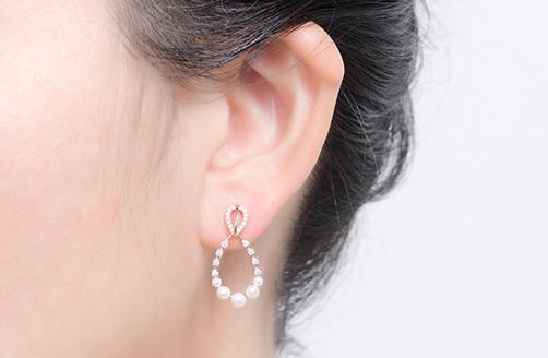 Anting-anting Wanita Bersalut Emas Moissanite Pearl 925 Sterling yang Elegan