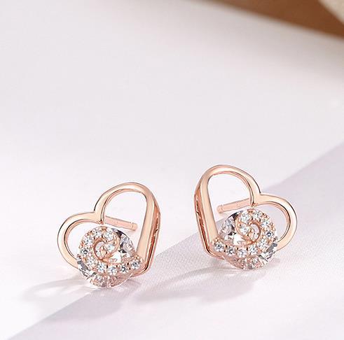 Anting-anting Comel Wanita Bersalut Perak 925 Sterling Waves in The Heart