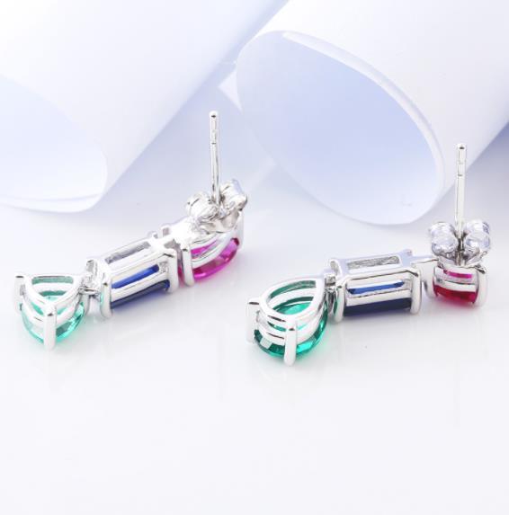 Anting-anting Fesyen Bersalut Perak Polikromatik 925 Sterling