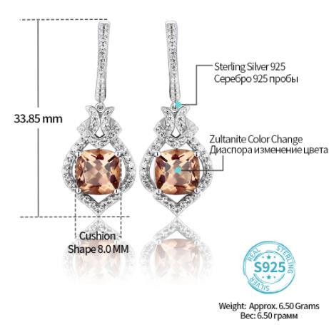 Anting-anting Pear 925 Sterling Silver Saduran Emas Subang Permata Wanita