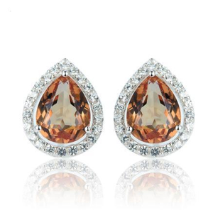 Anting-anting Kecil Berbentuk Pear 925 Sterling Silver Gold Plated Anting-anting Wanita