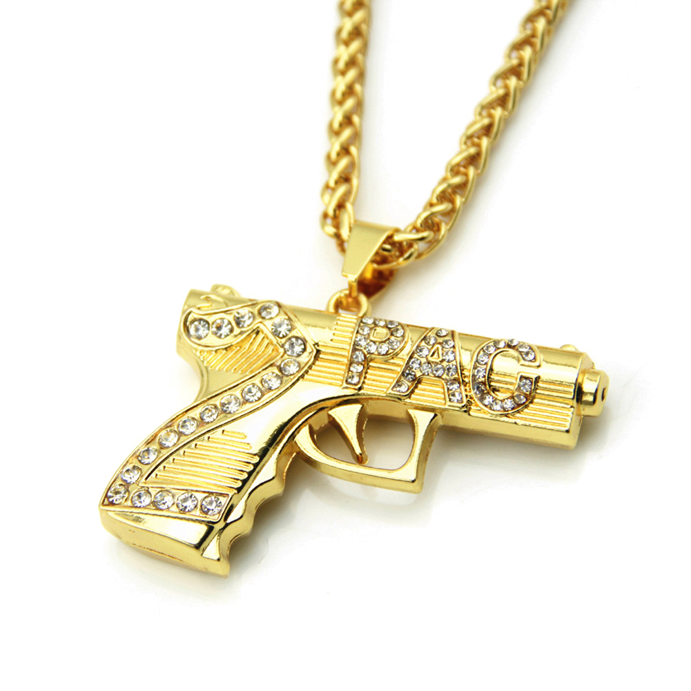 Pistol Hip Hop Dan Kalung Surat Loket Tatah Berlian