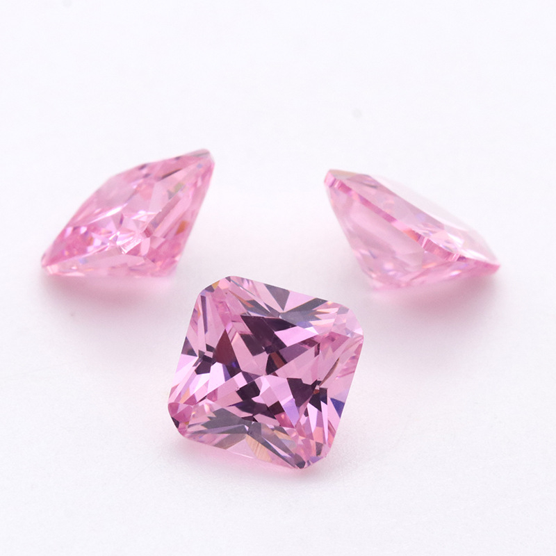 3A Hot Selling VVS Pink Cushion Cubic Zirconia