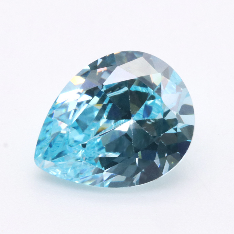 Hot 3A Blue Pear Berbentuk VVS Cubic Zirconia