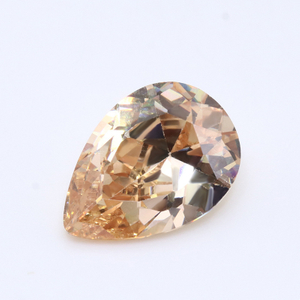 3EX D VVS Light Champagne Pear Cut Cubic Zirconia