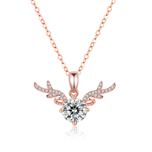 Rose Gold Lovely Deer 925 Sterling Silver Platinum Kalung Moissanite 14K Platinum