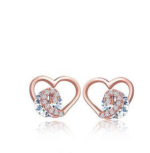 Anting-anting Comel Wanita Bersalut Perak 925 Sterling Waves in The Heart