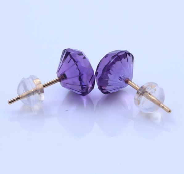 Anting-anting Amethyst Minimalis 925 Sterling Silver Plated Fashion Subang