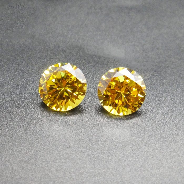 3.0-4.0mm Kuning Berkualiti Tinggi DEF Round Brilliant Cut Moissanite untuk Pembuatan Barang Kemas