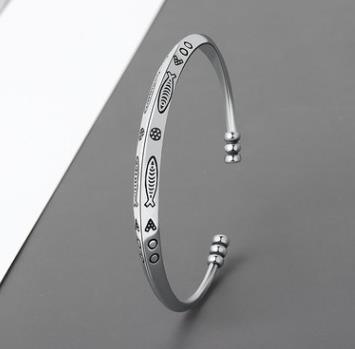 Gelang tersuai 925 Sterling Silver buatan tangan gaya kebangsaan