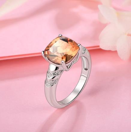 Perubahan Warna Zultanite Cincin Wanita Perak Zultanite Sterling Turki-S925 Barang Kemas