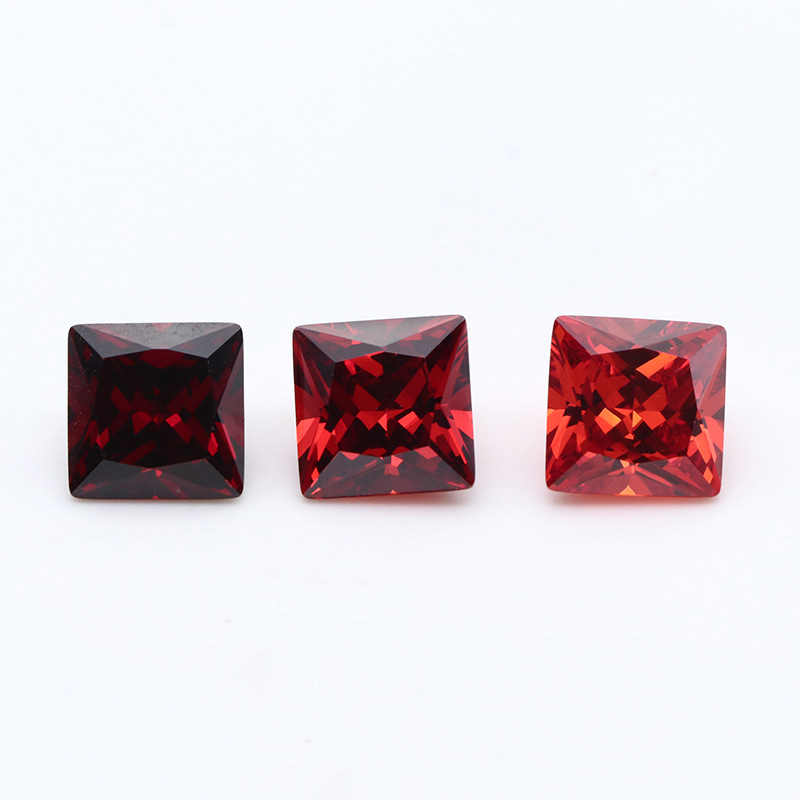 Kilang Borong 3EX Red VVS Princess Cubic Zirconia