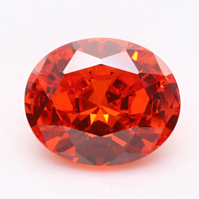 5A 3EX D VVS Bright Red Oval Cubic Zirconia untuk Barang Kemas