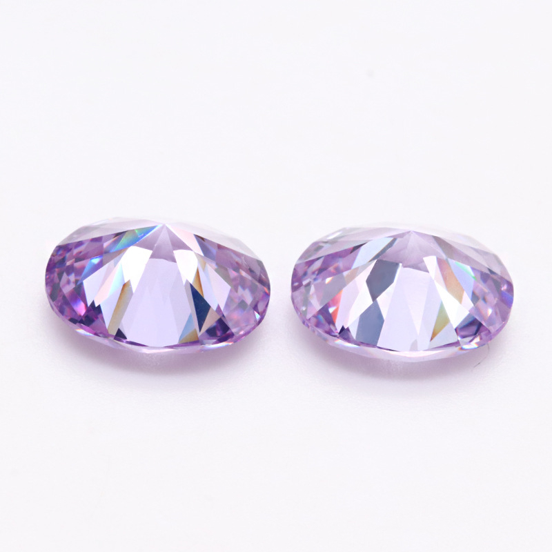 5A 3EX D VVS Lilac Color Oval Cubic Zirconia untuk Barang Kemas