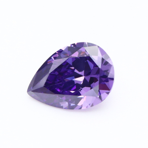 3EX D VVS Dark Purple Pear Cut Cubic Zirconia