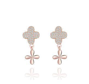 Anting-anting Wanita Bersalut Perak 925 Sterling Clover