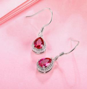 Anting-anting Fesyen Bersalut Perak 925 Sterling Pelbagai Warna