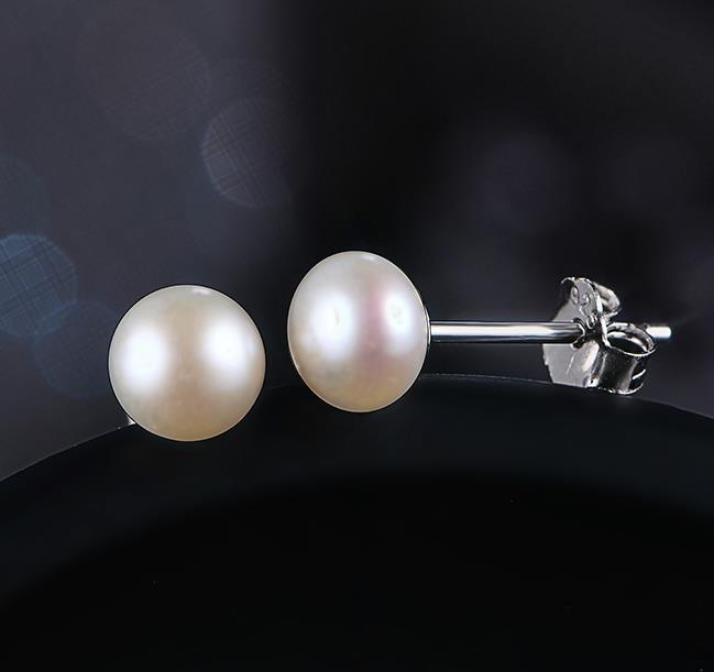 Anting-anting Mutiara Minimalis 925 Sterling Perak Bersalut Subang Fesyen