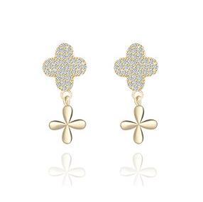 Anting-anting Wanita Bersalut Perak 925 Sterling Clover