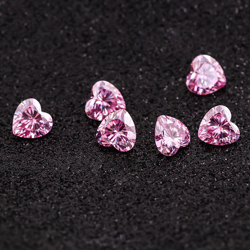 2.5mm Pink VVS Heart Cut Moissanite Berkualiti Tinggi Harga Kilang Moissanite Sintetik