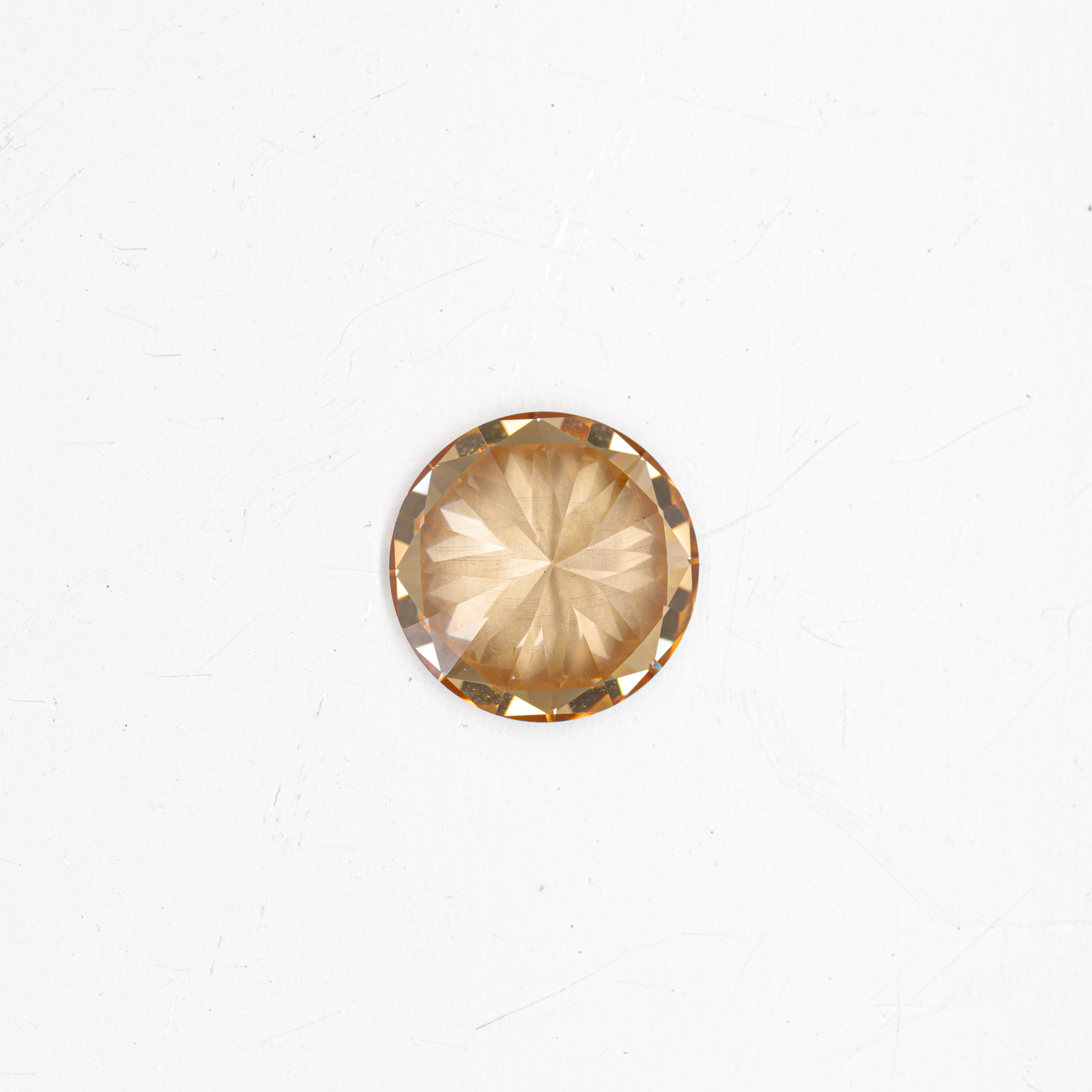 Borong Lab Grown Diamond Moissanite Champagne Warna VVS Round Cut Loose Moissanite Gemstone