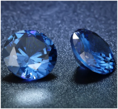 13.0-14.0mm Berkualiti Tinggi DEF Pusingan Brilliant Cut Blue Moissanite untuk Membuat Barang Kemas