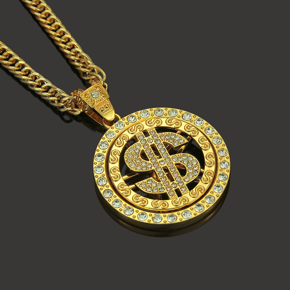 Kalung Loket Dolar Emas Hip Hop