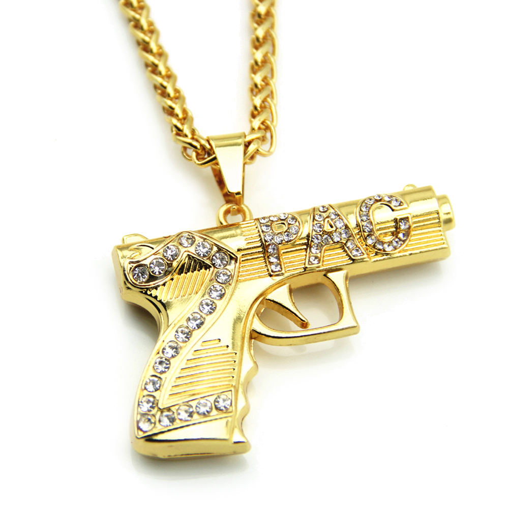 Pistol Hip Hop Dan Kalung Surat Loket Tatah Berlian