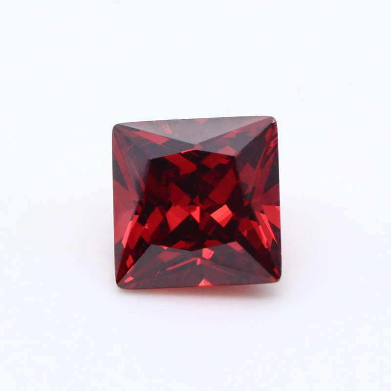 Kilang Borong 3EX Red VVS Princess Cubic Zirconia