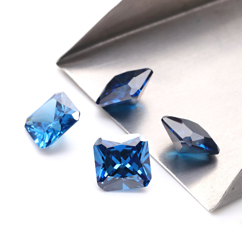 Jualan Langsung Pengilang Berkualiti Tinggi Kusyen Biru Tua Berbentuk Cubic Zirconia