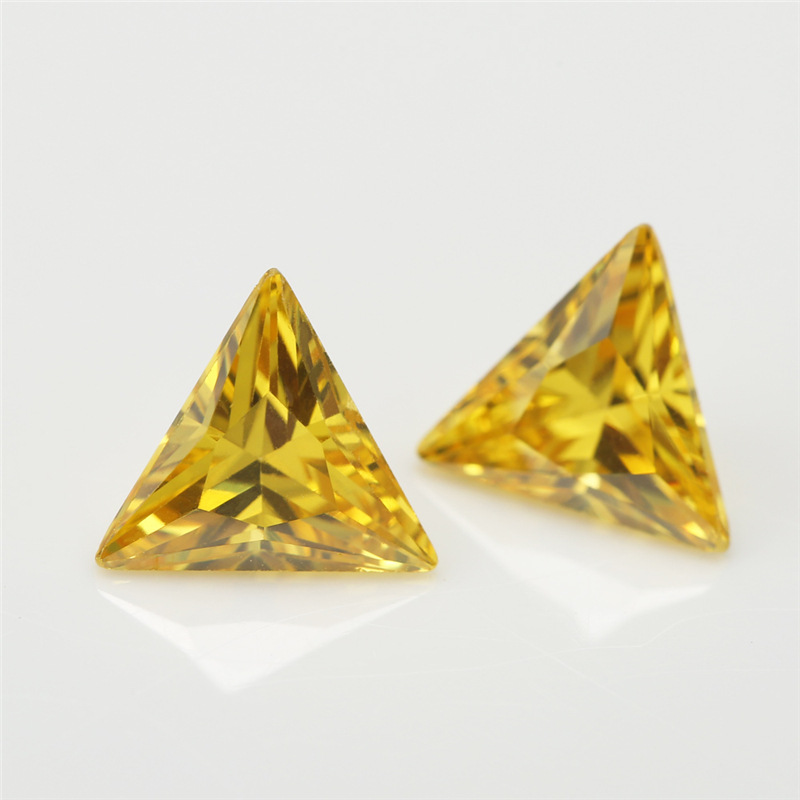 5A Yellow Manufacturing Borong Triangle Cubic Zirconia untuk Barang Kemas