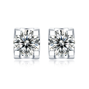 Anting-anting Elegan Bersalut Emas Perak 925 Sterling Square Klasik