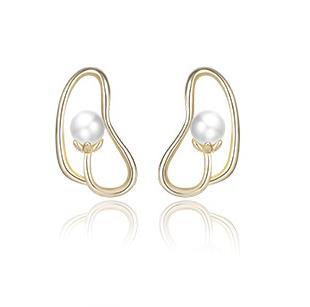 Anting-anting Berbentuk Istimewa 925 Sterling Silver Plated Anting-anting Mutiara Wanita