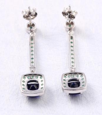 Permata Biru 925 Sterling Silver Plated Fesyen Anting Moissanite